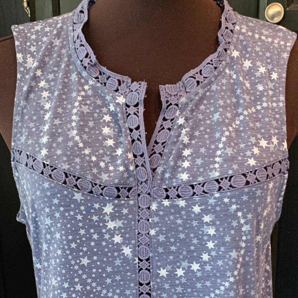 Lucky Brand Top Small Nwt Lace Blue Stars